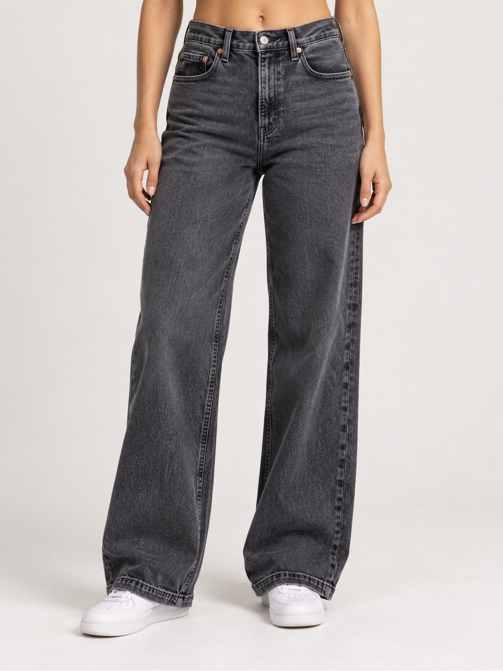GAP High Rise Stride Jeans Size 29/8 Black Wash Wide Leg